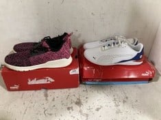 2 X ASSORTED JUNIOR PUMA TRAINERS TO INCLUDE PUMA DCAT 3 IN WHT/BLK SIZE 3