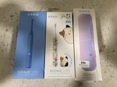 3 X ASSORTED ORDO ITEMS TO INCLUDE ORDO SONIC LITE TOOTHBRUSH IN BLUE