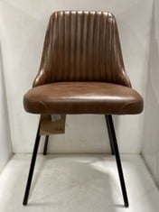 NKUKU HARSHA LEATHER DINING CHAIR IN CHOCOLATE BROWN - RRP £325