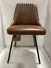 NKUKU HARSHA LEATHER DINING CHAIR IN CHOCOLATE BROWN - RRP £325