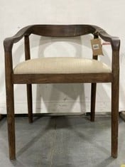 NKUKU ACACIA UPHOLSTERED DINING CHAIR - RRP £260