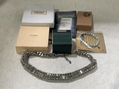 BOX OF ASSORTED JEWELERY TO INCLUDE MIU MIU GOLD/WHITE CLIP- RRP £300