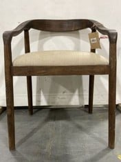 NKUKU ACACIA UPHOLSTERED DINING CHAIR - RRP £260