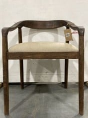 NKUKU ACACIA UPHOLSTERED DINING CHAIR - RRP £260