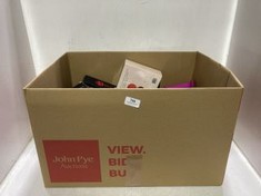 BOX OF ASSORTED ADULT TOY ITEMS TO INCLUDE AIRVIBE BELLESA VIBRATOR & SUCTION TOY (18+ PROOF OF ID)