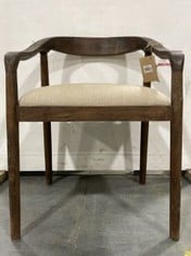 NKUKU ACACIA UPHOLSTERED DINING CHAIR - RRP £260