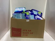 BOX OF ASSORTED SANITARY PRODUCTS TO INCLUDE PAMPERS BABY-DRY NAPPIES