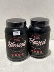 2 X BLESSED PLANT BASED PROTEIN POWDER ROCKY ROAD 1.08KG - EXP 09/2025