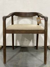 NKUKU ACACIA UPHOLSTERED DINING CHAIR - RRP £260