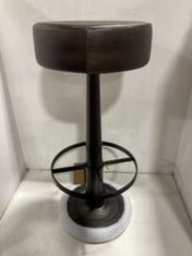 NARWANA LEATHER ROUND STOOL - CHOCOLATE BROWN - ONE SIZE - ITEM NO. NS2501 - RRP £250