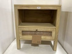 NKUKU KANZ MANGO WOOD BEDSIDE TABLE IN NATURAL - RRP £280