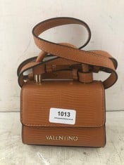 VALENTIO WOMEN'S MICROBAG IN COGNAC SNAKE PRINT FAUX LEATHER (190POSS4NL01CU) 13 CM X 9.5 CM X 6 CM