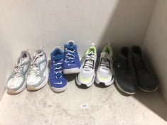 4 X ASSORTED FOOTWEAR TO INCLUDE PUMA BLACK/WHITE/YELLOW TRAINERS - SIZE 8