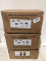 3 X BOXES OF SETS OF 4 SPECKLED HUG MUGS