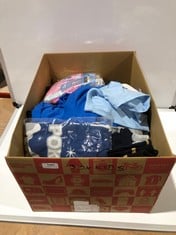 BOX OF ASSORTED KIDS CLOTHES TO INCLUDE POKEMON CHRISTMAS JUMPER BLUE - SIZE 13-14 YEARS