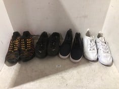 4 X ASSORTED FOOTWEAR TO INCLUDE NIKE AIR BLACK/RED/YELLOW TRAINERS - SIZE 10