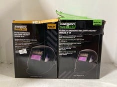 2 X SIEGEN TOOLS BY SEALEY AUTO DARKENING WELDING HELMET SHADE 9-13 S01001