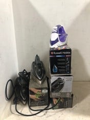 7 X ASSORTED STEAM IRON ITEMS TO INCLUDE RUSSELL HOBBS SUPREME STEAM 2400 W