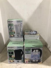 7 X ASSORTED KITCHEN ITEMS TO INCLUDE PROGRESS ILLUMI GLASS KETTLE