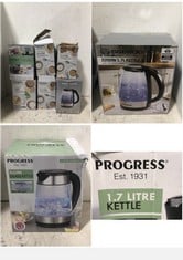 6 X ASSORTED ITEMS TO INCLUDE DAEWOO 2200W 1.7L KETTLE WITH LED ILLUMINATION