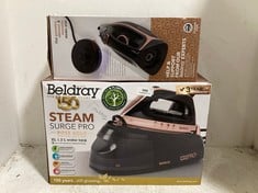 BELDRAY STEAM SURGE PRO ROSE GOLD EDITION IRON TO INCLUDE BELDRAY 2-IN-1 CORDLESS 360° ROSE GOLD SPECIAL EDITION IRON