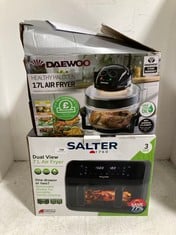 DAEWOO HEALTHY HALOGEN 17L AIR FRYER TO INCLUDE SALTER 7L DUAL VIEW AIR FRYER BLACK EK5872