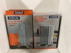 2 X STATUS 7 FIN ELECTRIC OIL FILLED RADIATOR WHITE