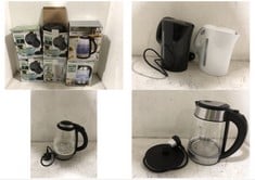 6 X ASSORTED KETTLES TO INCLUDE PROGRESS ILLUMI GLASS KETTLE