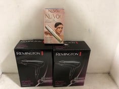 2 X REMINGTON POWER DRY 2000 HAIRDRYER TO INCLUDE NUYOU EYEBROW SHAPER