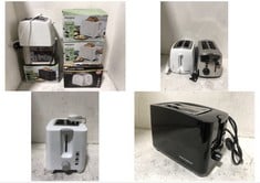 6 X ASSORTED TOASTERS TO INCLUDE RUSSELL HOBBS TEXTURES WHITE 2 SLICE TOASTER