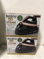 2 X BELDRAY STEAM SURGE PRO ROSE GOLD SPECIAL EDITION IRON