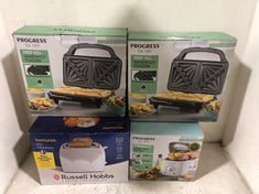 4 X ASSORTED KITCHEN ITEMS TO INCLUDE RUSSELL HOBBS 2-SLICE TOASTER WHITE