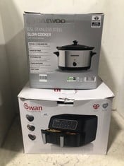 DAEWOO STAINLESS STEEL SLOW COOKER 6.5 L TO INCLUDE SWAN 13-IN-1 DUAL AIR FRYER