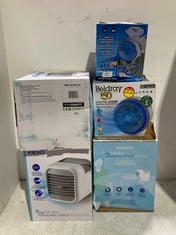 5 X ASSORTED ITEMS TO INCLUDE HOMEDICS MYCHILL PLUS PERSONAL SPACE COOLER 2.0