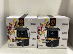 2 X MASTERCHEF 4.5L DIGITAL AIR FRYER BLACK