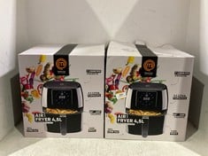 2 X MASTERCHEF 4.5L DIGITAL AIR FRYER BLACK