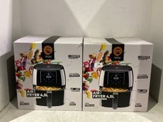 2 X MASTERCHEF 4.5L DIGITAL AIR FRYER BLACK