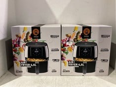 2 X MASTERCHEF 4.5L DIGITAL AIR FRYER BLACK