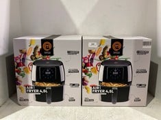 2 X MASTERCHEF 4.5L DIGITAL AIR FRYER BLACK