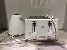 HOMCOM KETTLE & TOASTER SET CREAM