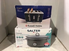 RUSSELL HOBBS INSPIRE GREY 4 SLICE TOASTER TO INCLUDE SALTER COSMOS 6.5L SLOW COOKER