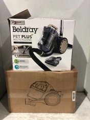 BAGLESS CYLINDER VACUUM CLEANER TO INCLUDE BELDRAY PET PLUS+ MULTICYCLONIC TITANIUM EDITION VACUUM CLEANER