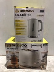 DAEWOO HONEYCOMB COLLECTION 2 SLICE TOASTER TO INCLUDE DAEWOO 1.7L JUG KETTLE