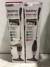 2 X BELDRAY 2-IN-1 STICK VACUUM CLEANER