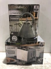 DAEWOO 3KW STAINLESS STEEL 1.7L PYRAMID KETTLE TO INCLUDE DAEWOO STAINLESS STEEL 2 SLICE TOASTER