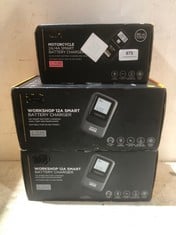 3 X BATTERY CHARGERS TO INCLUDE WORKSHOP 12A SMART BATTERY CHARGER