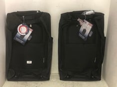 2 X CITIES CARRY ON TROLLEY TRAVEL BAG IN BLACK 55 X 35 X 20CM