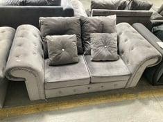 JULIA TWO SEATER VELVET SOFA IN GREY - RRP £499