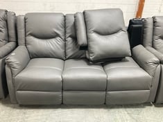 EMILY THREE SEATER RECLINER IN GREY LEATHER - RRP £1399