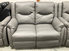 EMILY TWO SEATER RECLINER IN GREY LEATHER - RRP £1099